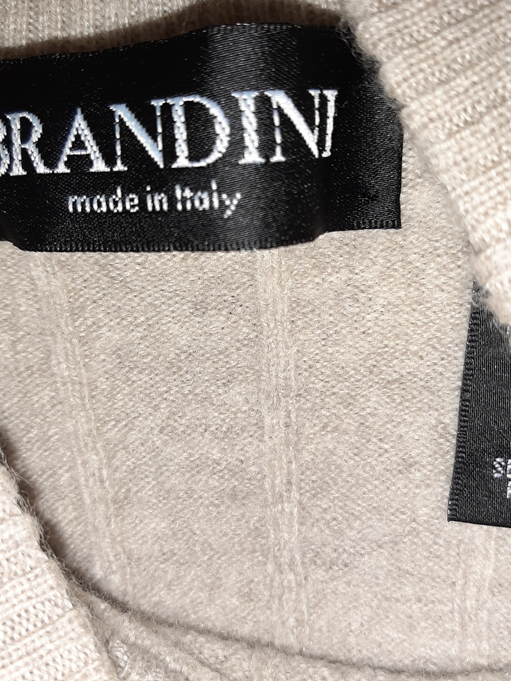 Brandini Men's Italian Merino Wool Mock Neck Sweater Gray Large - Picture 4 of 4